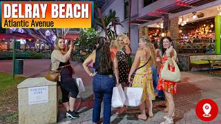 Downtown Delray Beach Florida at Night | Walking Tour 4K