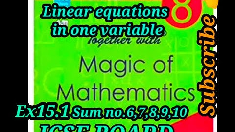 Class 8th Maths solutions Ch 15 Linear equations in one variable Ex 15.1(sum no.6,7,8,9,10). 👍👍