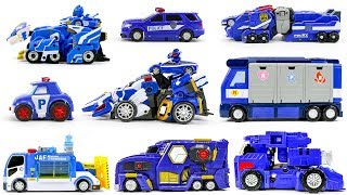 Poli Tobot Carbot Tomica Moncart! There are Blue Cars that can be fixed, transformed and stored