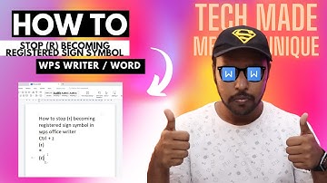 How to stop r becoming registered sign symbol in wps office writer | registered symbol in wps