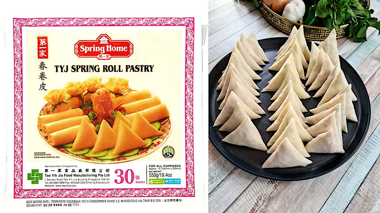 How to Cut and Fold Spring Roll Pastry Sheet  how to make samosa from spring  roll pastry sheet 