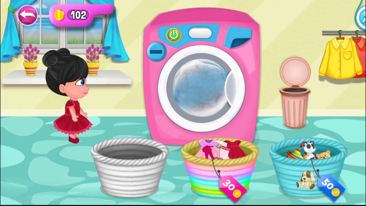 Little Girl Home Cleaning Messy House