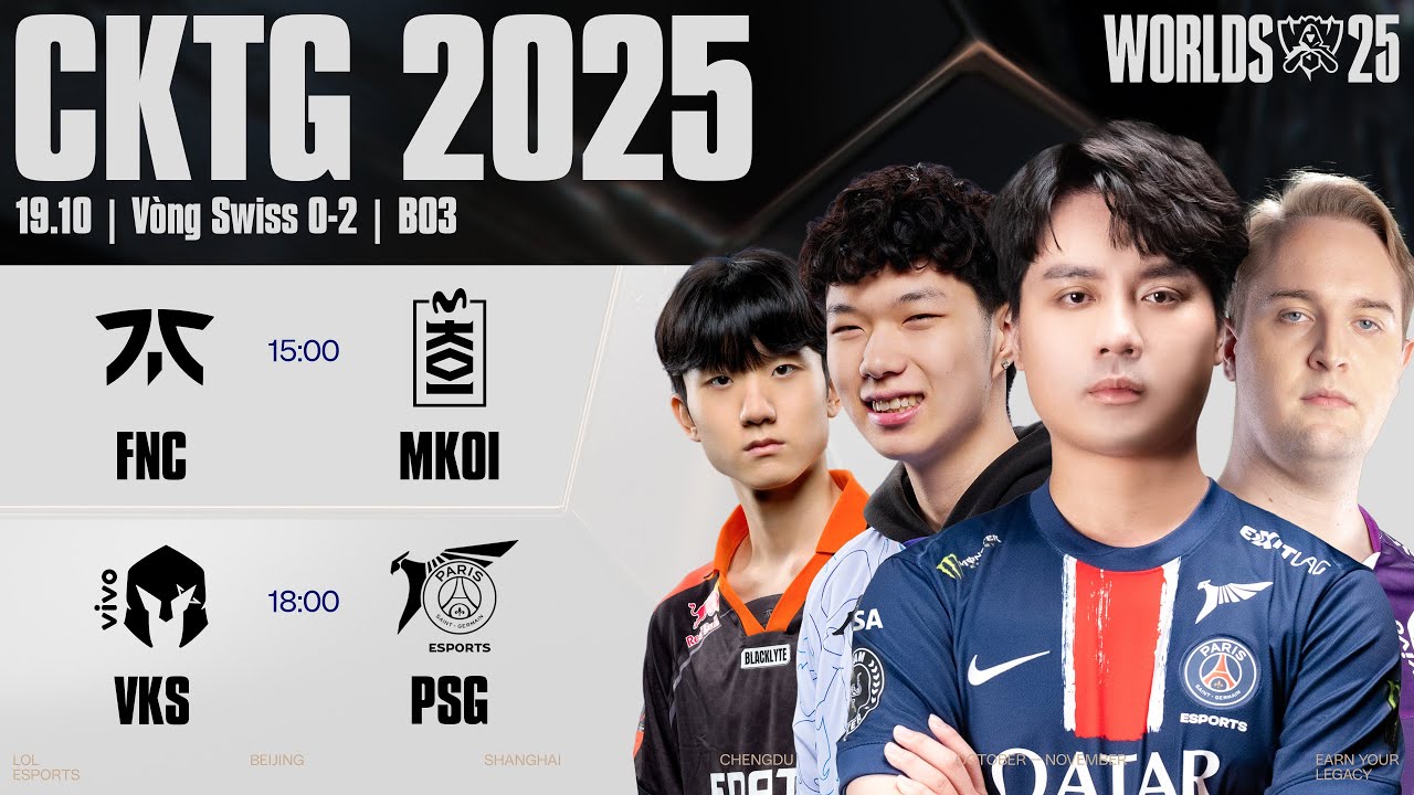 FNC vs MKOI | VKS vs PSG | CKTG 2025 - Vòng Swiss Ngày 19.10.2025