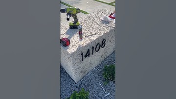 House numbers installed on natural Florida Rock