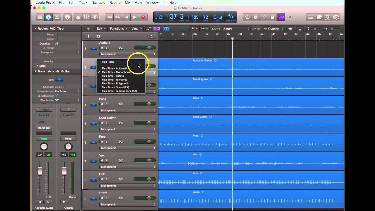 Logic Pro X Tutorial 22 - Flex time - YouTube