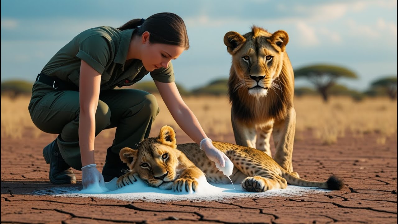 Emotional Rescue: Brave Ranger Helps Lion Mother Save Her Cub