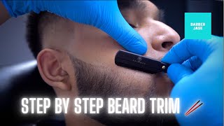 How To Give a PERFECT Beard Trim | Barbering Breakdown #8 | Barber Jase 🥢