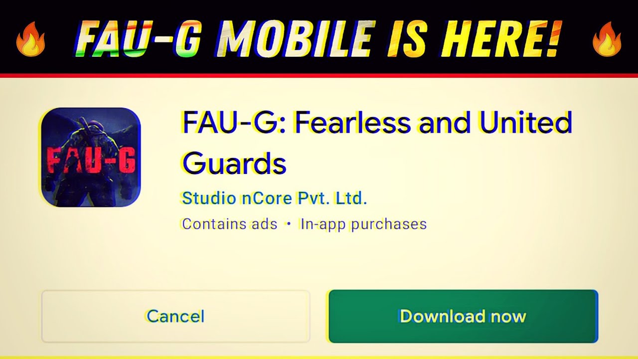 FAU-G Becomes Top Free Game on Google Play Store With Over 5 Million  Downloads