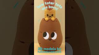 Tater tot & potato clicker! 3D model #makerworld #3dprintedmodels #tatertots