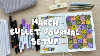 March 2026 Bullet Journal Setup ✿ Plan With Me ✿ a very "brave" color palette ✿ acrylic markers 💜🧡
