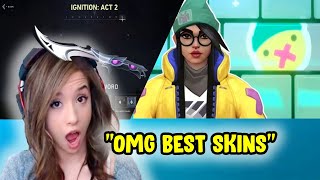 Pokimane Reacts to *NEW* Valorant Act 2 Battle Pass + UNLOCKS KILLJOY Agent! (Valorant)