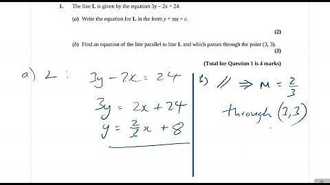 Pearson-Edexcel GCSE to A-level Transition Straight Line Graphs Exam Questions Q1