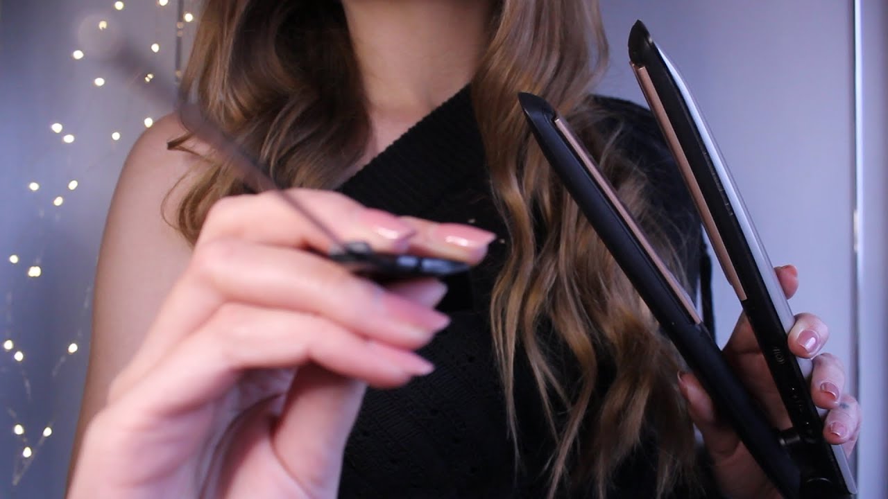 ASMR Styling Your Hair for a Holiday Party ✨ Brushing, Curling, Parting (no talking, layered sounds)