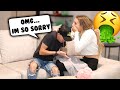 THROWING UP ON MY WIFE To See What She Does! *WIFE HAS CUTEST REACTION*