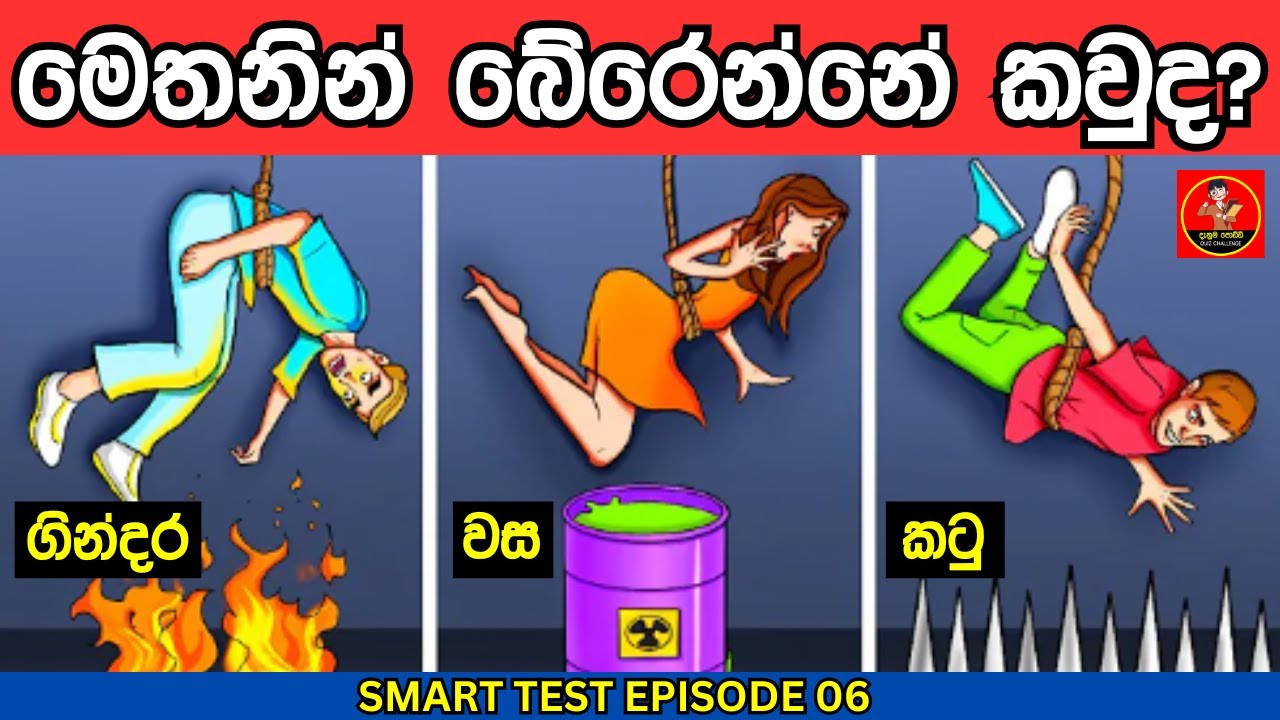 Smart Test Episode 06| මේවා පුලුවන්නම් ඔයා සුපිරිම බුද්ධිමතෙක් 😱❤️|sinhala riddles| Danuma Poddi