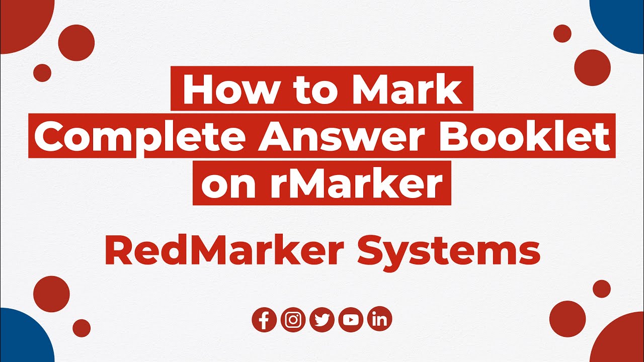How To Mark Complete Booklet On RMarker YouTube How To Mark Complete Booklet On RMarker YouTube