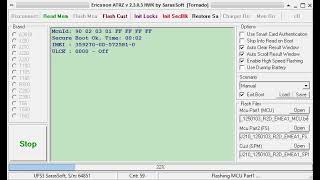 Sony Ericsson J210 write flash UFS3 2005 year
