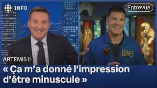 Jeremy Hansen revient sur les moments marquants d'Artemis II avec Patrice Roy