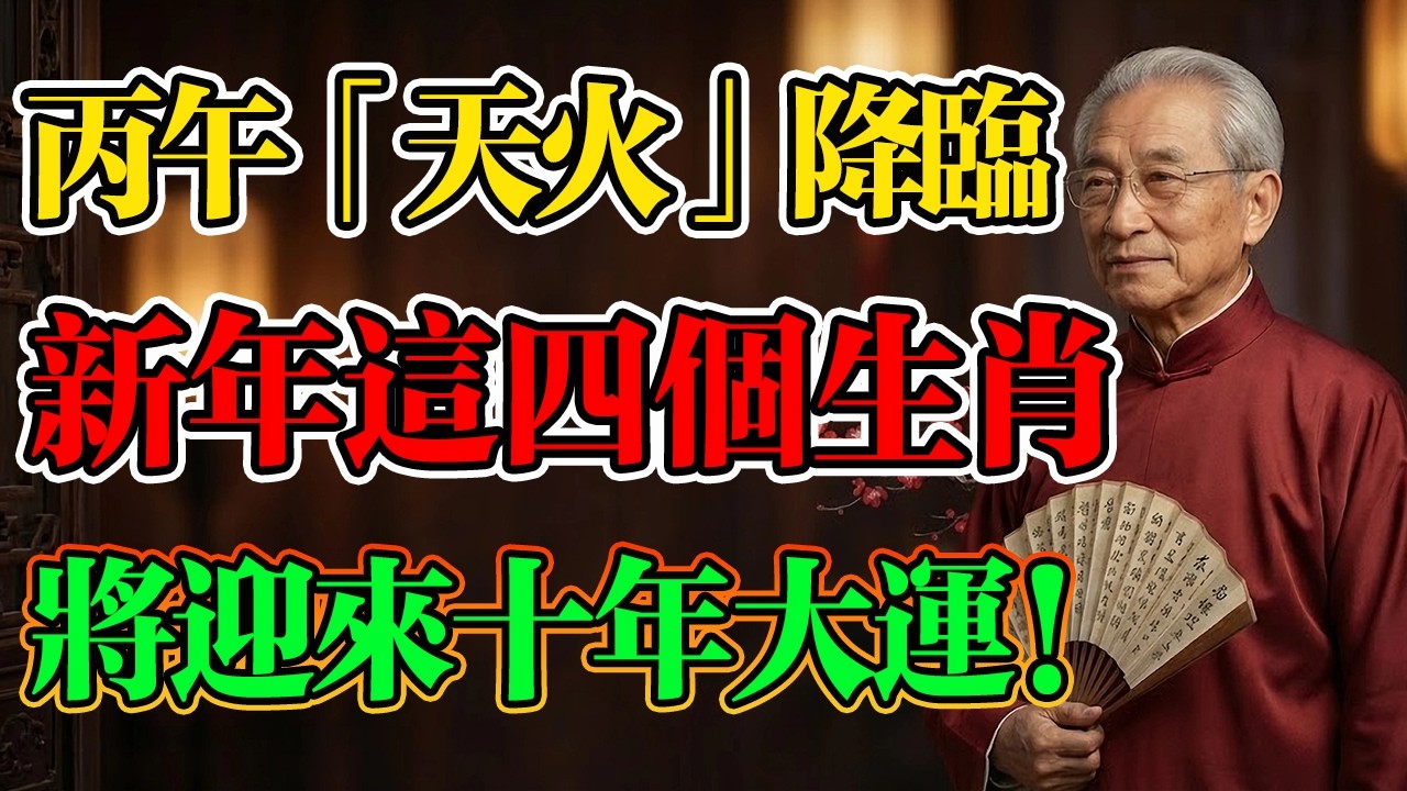 南懷瑾：新年“丙午火運”將帶來財富大洗牌，這幾個生肖將迎來十年大運！準備好接住好運了嗎？#十年大運 #生肖運勢 #丙午年 #南懷瑾 #丙午年運勢 #改命 #佛學智慧 #因果