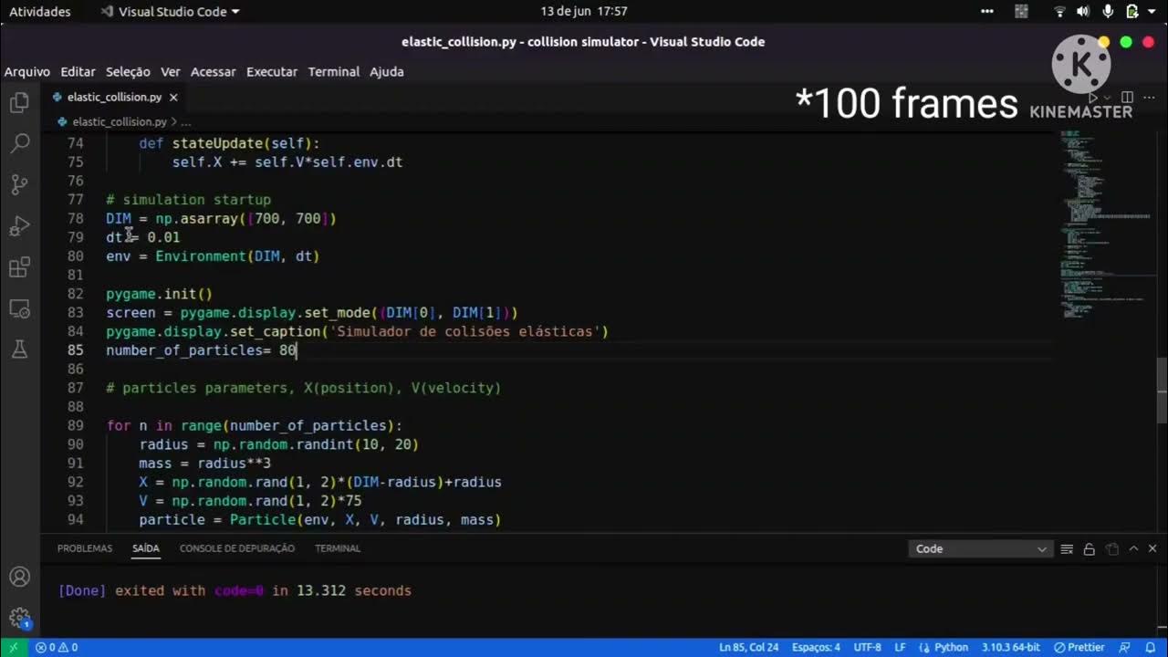 Simulador de colisões elásticas 2D | Python - YouTube