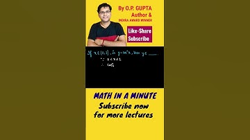 Math IN A Minute - Inverse Trigonometry | Range of Inverse Trigonometric Function - By O.P. Gupta
