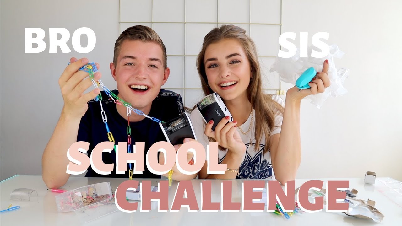 BRO VS SIS SCHOOL CHALLENGE R O S A L I E YouTube