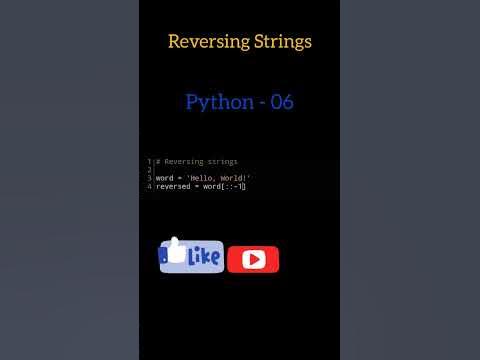 Reversing strings in PYTHON is so easy!! - YouTube