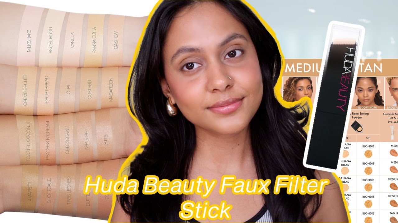 Huda Beauty Faux Filter Foundation Stick Demo and Review acne prone