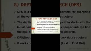 Depth first search (DFS) in data structure | Creative Notes #notes #education #datastructures #dfs