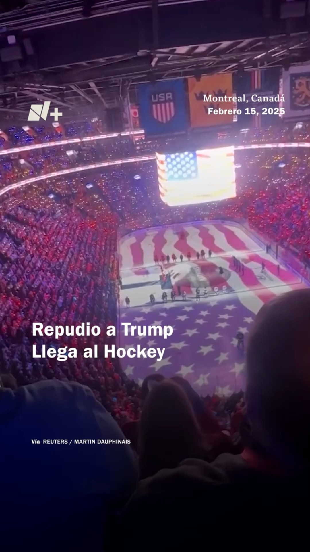 Canadienses abuchean himno de Estados Unidos en partido de hockey #nmas #shorts #canada