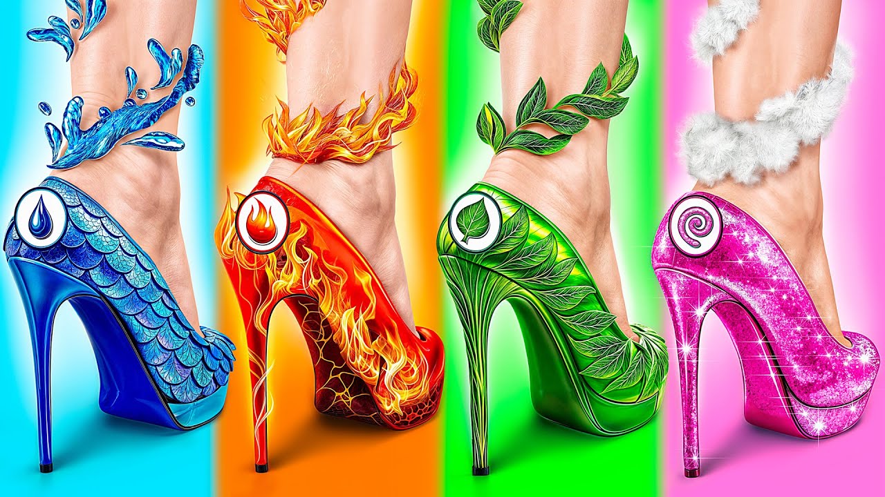 فتاة النار، فتاة الماء، فتاة الهواء و فتاة الأرض | تحديات مضحكة Multi DO Challenge