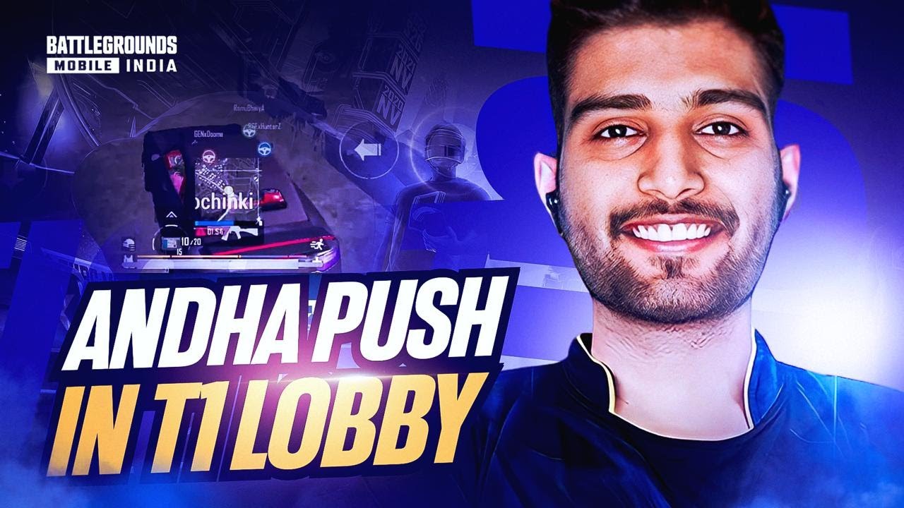 ANDHA PUSH IN T1 Lobby 🤣🤣💀 | BGMI