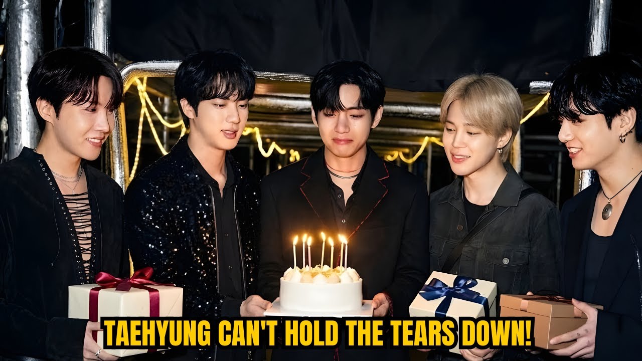 10 Minutes Ago! BTS V Can't Hold Back His Tears After Birthday Surprise from JK, RM, Jin, & J-Hope!