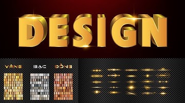 Thư viện màu chuyển sắc vàng, bạc, đồng và áp dụng làm chữ 3d trong illustrator | Nguyễn Ngọc Trung