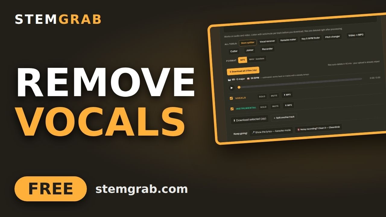 Free AI Vocal Remover — Take the Voice Off Any Song