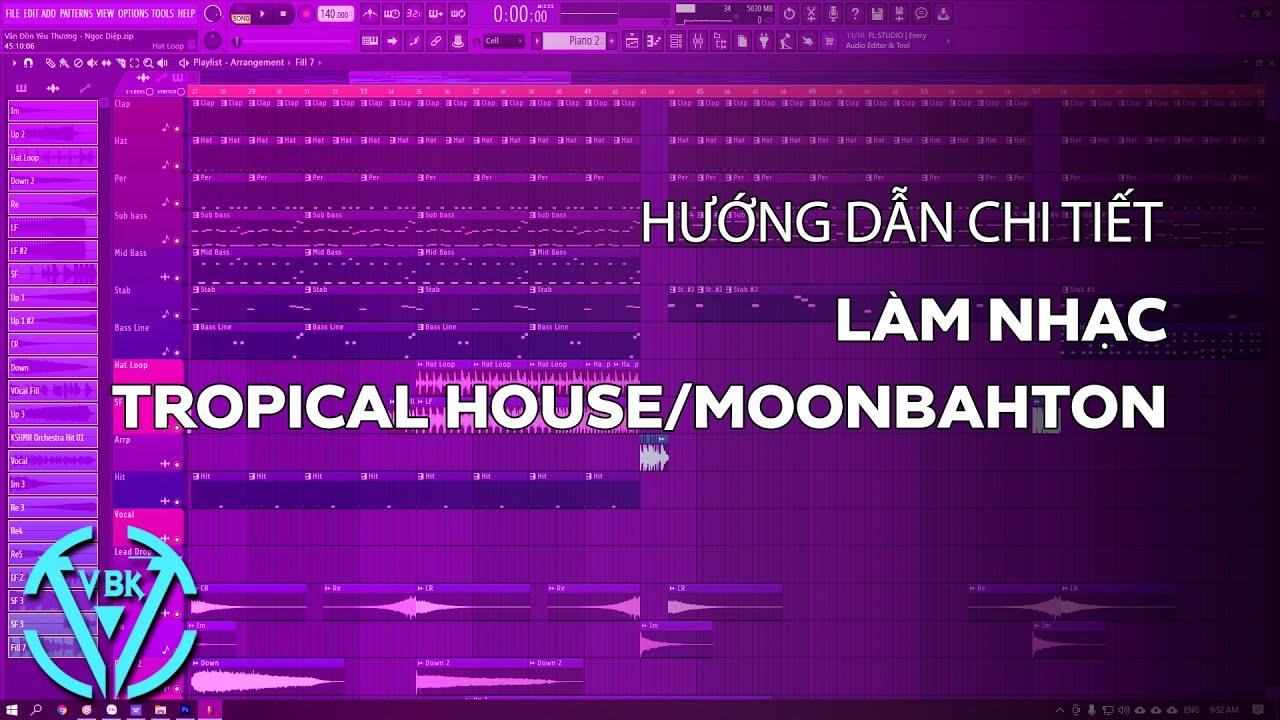 Hướng Dẫn Làm Nhạc Tropical House/Moombahton Từ A-Z Bằng FL Studio | thế Phương VBK