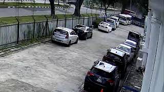 SBS bus almost crashed in to bus stop along International Road 31 Jan 2020