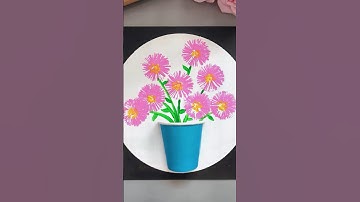 Tranh hoa sáng tạo với màu nước và ống hút #thucong #handmade #choicungcon