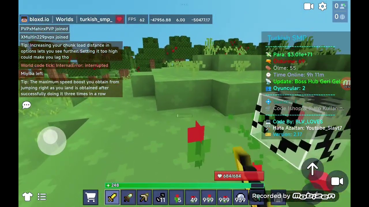 İlk video da bloxio. Ynadım