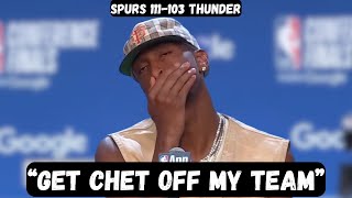 Shai Gilgeous Alexander BLASTS Chet Holmgren after PLAYOFF EXIT - Spurs vs Thunder - Game 7
