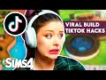 Building an Entire House Using Sims 4 Tiktok Build Hacks // Testing Viral Sims 4 Build Tiktok Hacks