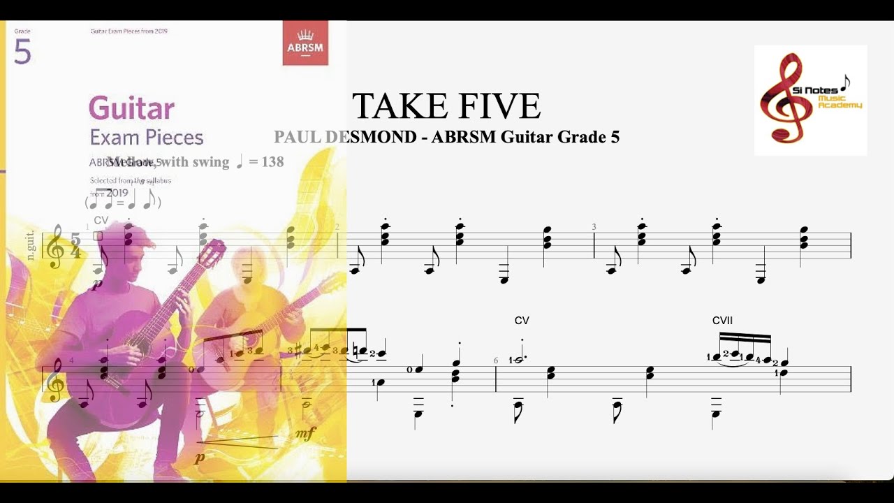 Take Five - Paul Desmond - ABRSM Guitar 5 ( NOTES and w Tablature )