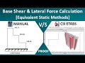  base shear validation etabs vs manual i structural engineering i structsoftcentre 