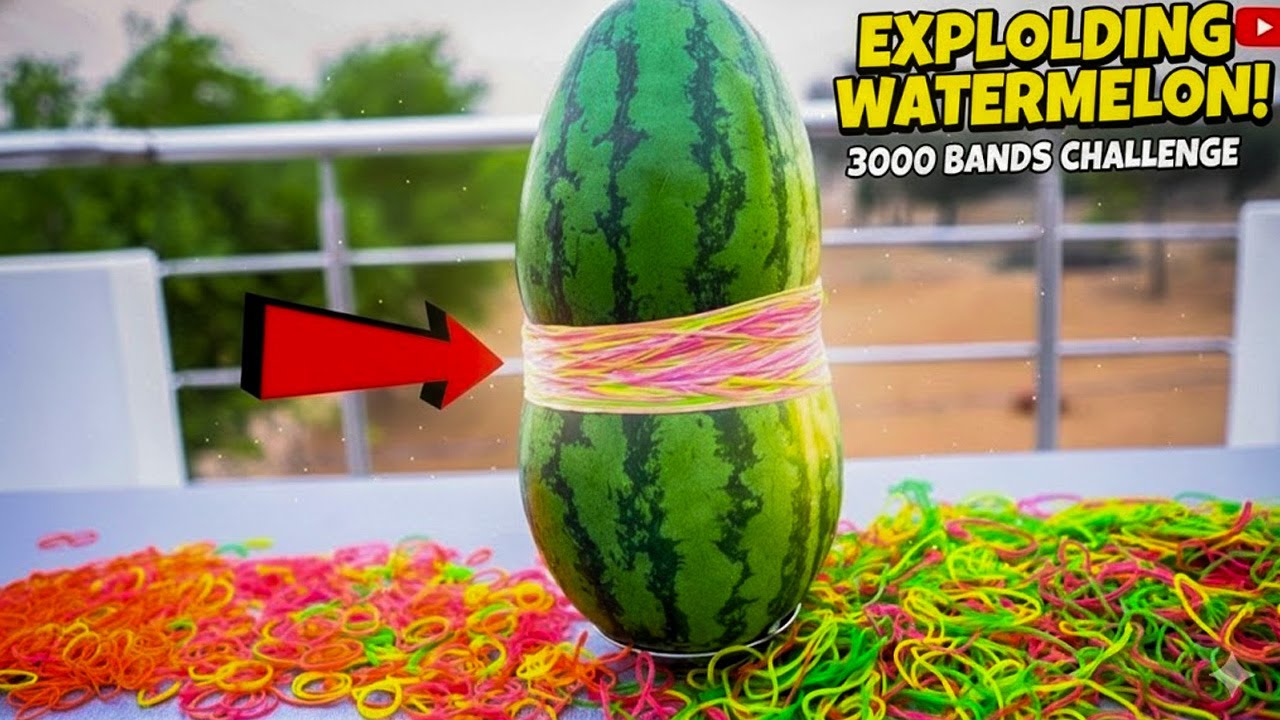 Crazy XYZ New VIdeo : 😱 कितने Rubber Bands से टूटेगा तरबूज? 🍉 | Epic Watermelon Experiment Crazy Xyz
