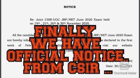 NOTICE FROM CSIR I CSIR NET 2020 I CUT OFF DECLARATION