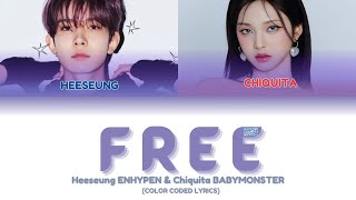 [AI COVER] HEESEUNG ENHYPEN & CHIQUITA BABYMONSTER 'FREE (KPOP Demon Hunters)' (Color Coded Lyrics)
