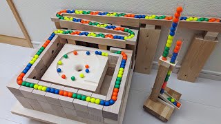 マーブルラン☆透明パイプの発射台＋キュボロ＋ボーネルンドクアドリラ＋HABA