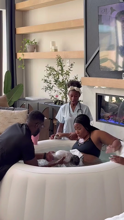 MY HOME WATER BIRTH🥺 #homebirth #pregnancy #waterbirth #blacklove #couplegoals #marriedlife #family