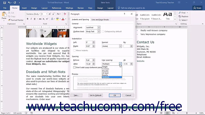 Word 2016 Tutorial Line Spacing and Paragraph Spacing Microsoft Training