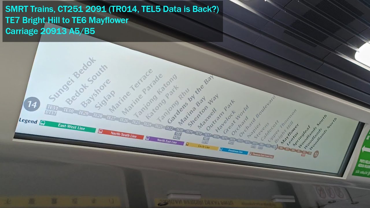 [TEL5 Data Not Removed?] SMRT Trains - KSF CT251 [2091] [Bright Hill → ...